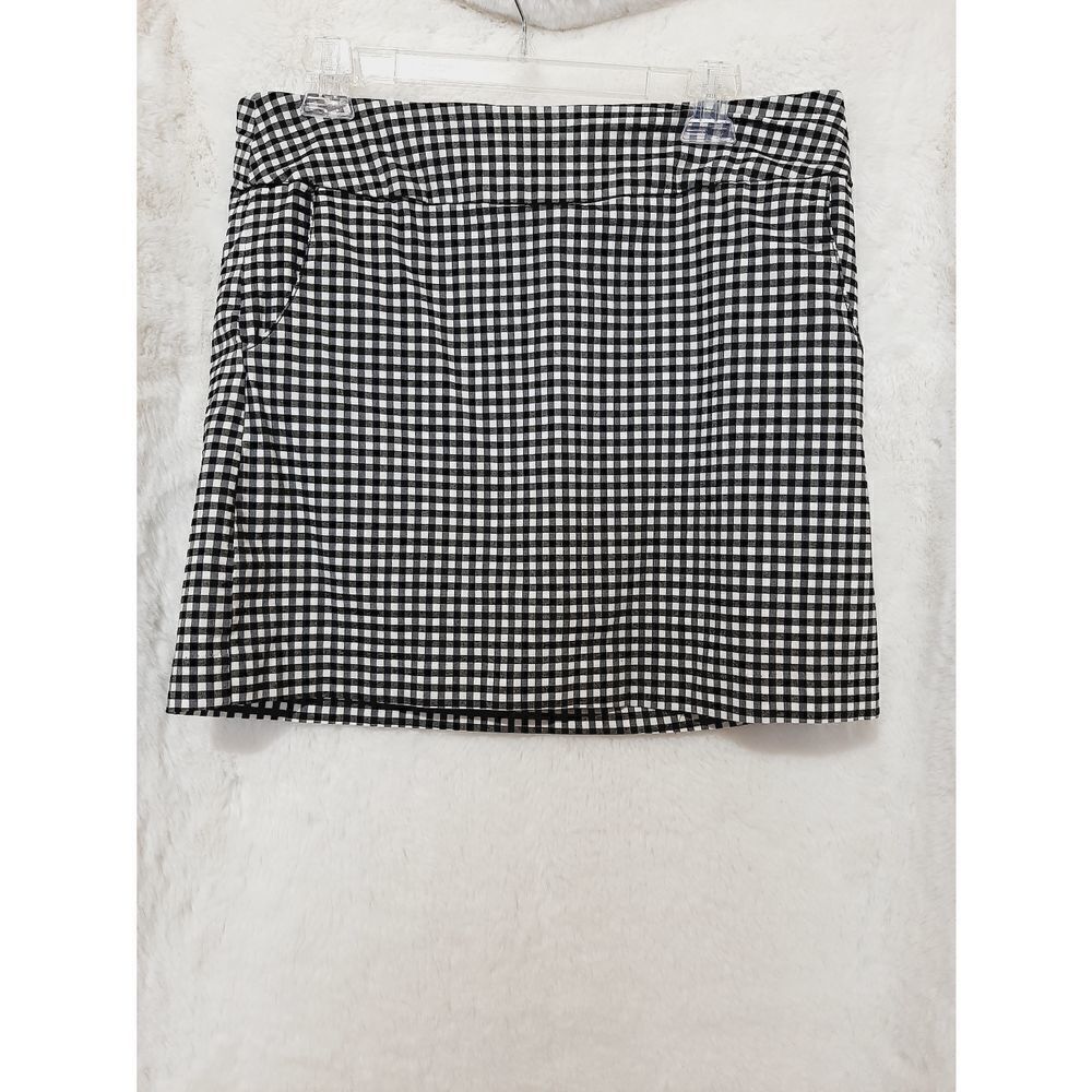 Zac & Rachael sz 14 black checkered mini skirt